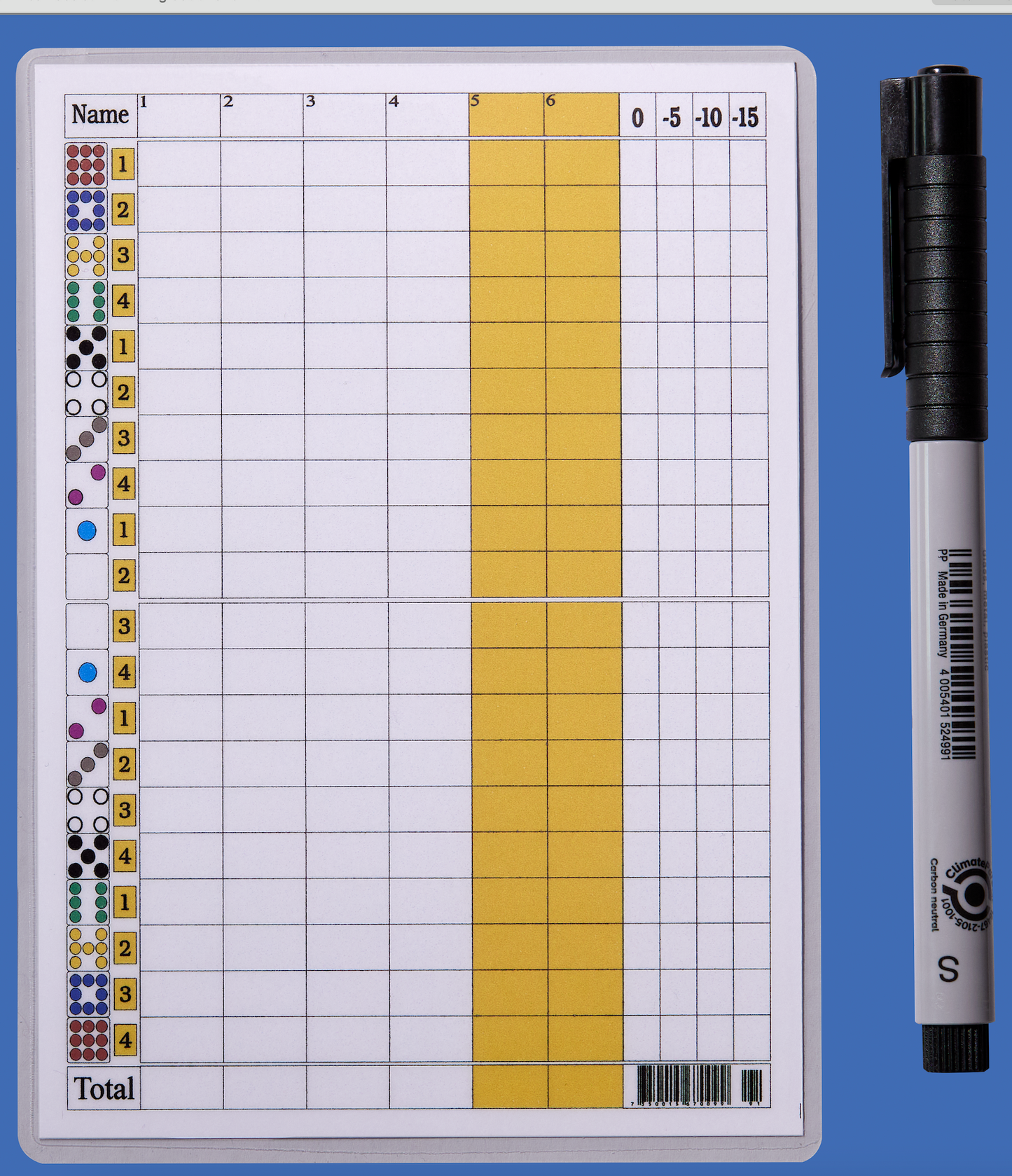 Reusable Scoresheet w/ Pen