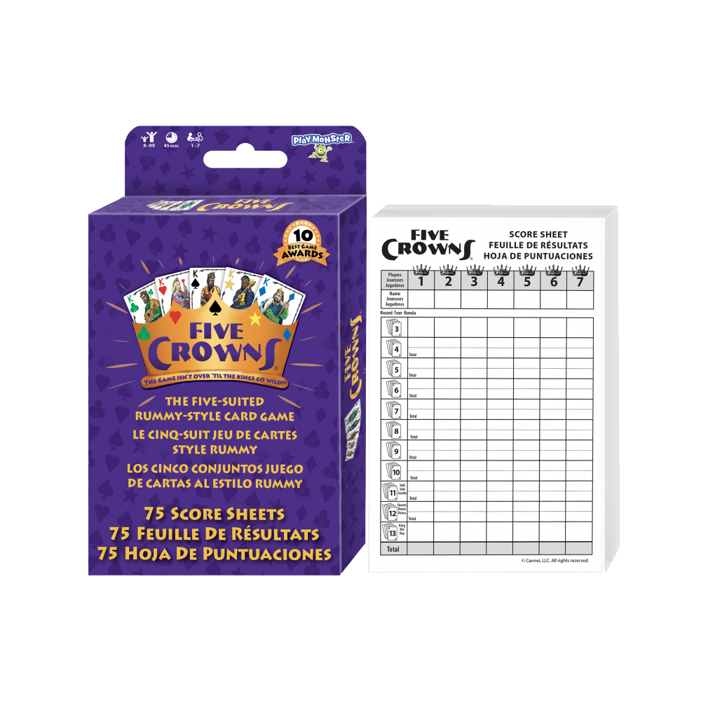 Five Crowns Card Game Scorepad 75 Score Sheets